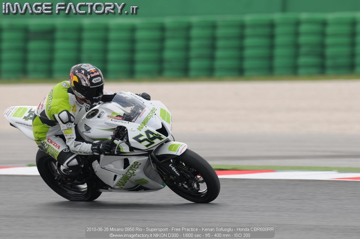 2010-06-26 Misano 0958 Rio - Supersport - Free Practice - Kenan Sofuoglu - Honda CBR600RR